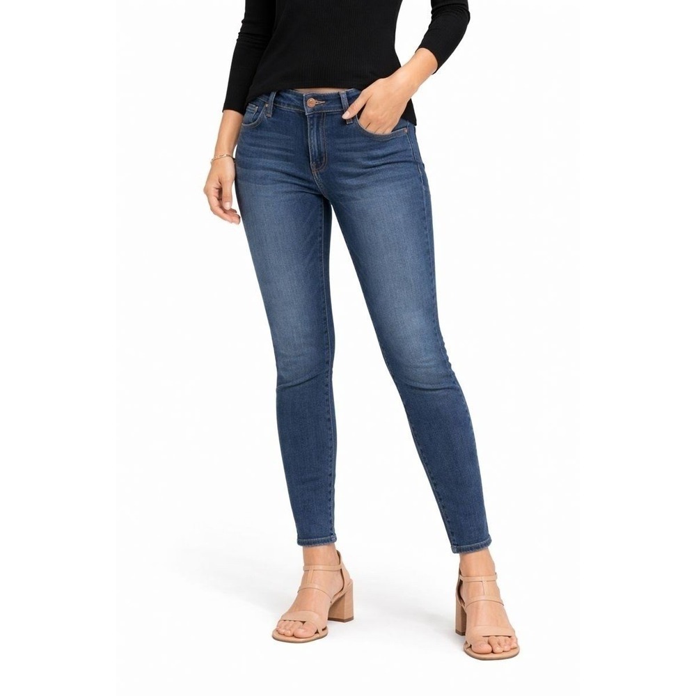 Levi Strauss Signature Mid Rise Skinny Jeans Dark Wash‎ Soft Stretch Size 10